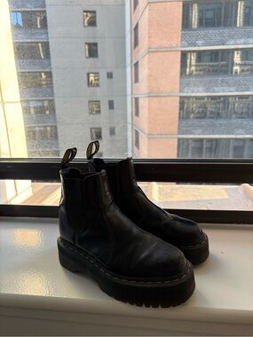 Dr. Martens Black Leather Platform Chelsea Boots